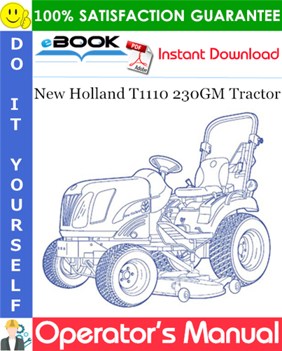 New Holland T1110 230GM Tractor Operator's Manual