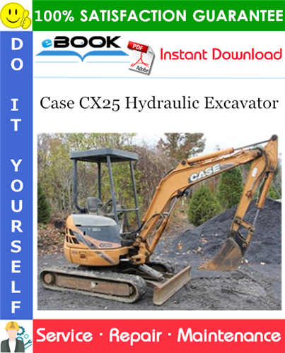 Case CX25 Hydraulic Excavator Service Repair Manual