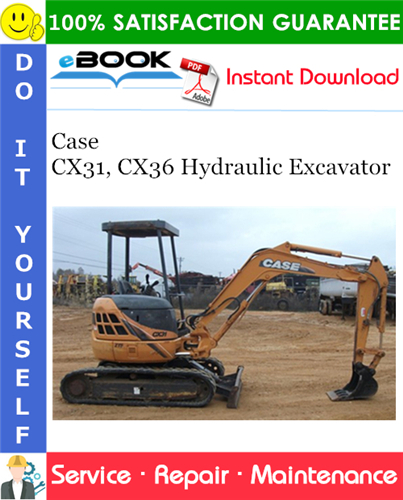 Case CX31, CX36 Hydraulic Excavator Service Repair Manual