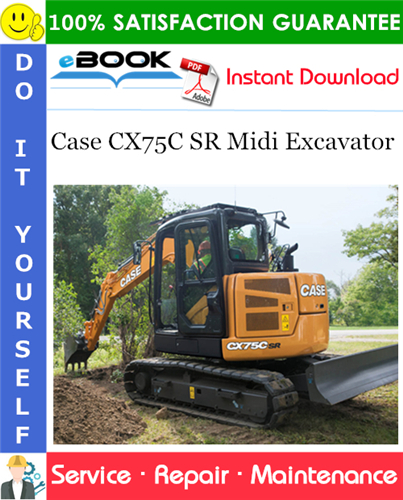 Case CX75C SR Midi Excavator Service Repair Manual