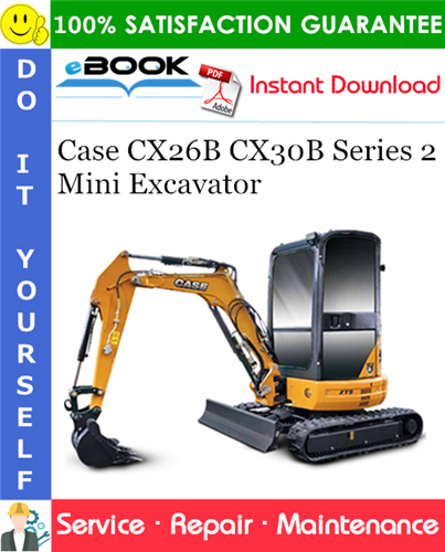 Case CX26B CX30B Series 2 Mini Excavator Service Repair Manual