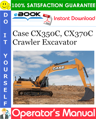 Case CX350C, CX370C Crawler Excavator Operator's Manual (Brazil Market)