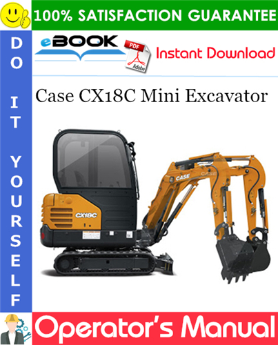 Case CX18C Mini Excavator Operator's Manual