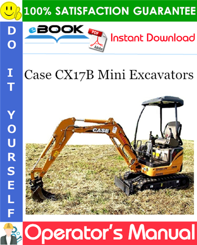 Case CX17B Mini Excavators Operator's Manual