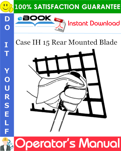 Case IH 15 Rear Mounted Blade Operator's Manual
