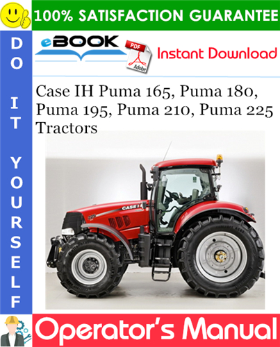 Case IH Puma 165, Puma 180, Puma 195, Puma 210, Puma 225 Tractors Operator's Manual