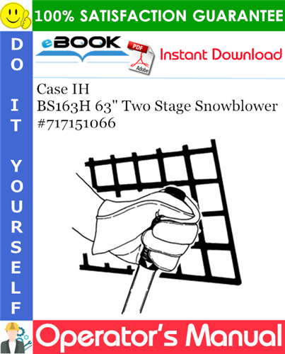 Case IH BS163H 63" Two Stage Snowblower 717151066 Operator's Manual