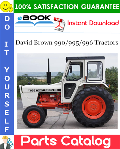 David Brown 990/995/996 Tractors Parts Catalog Manual