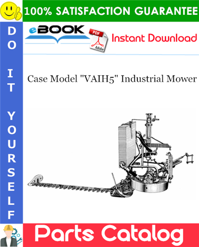 Case Model "VAIH5" Industrial Mower Parts Catalog Manual