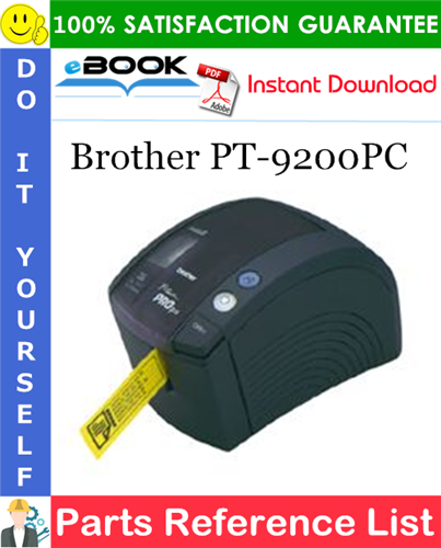 Brother PT-9200PC Parts Reference List