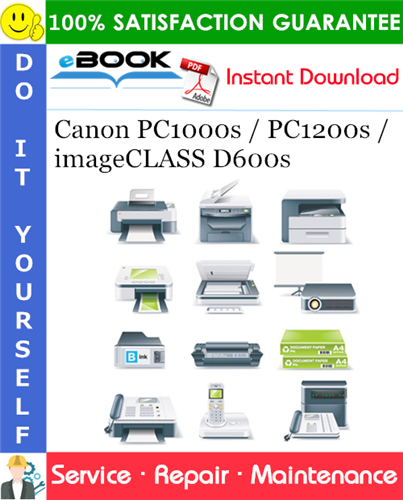 Canon PC1000s / PC1200s / imageCLASS D600s Parts Catalog Manual + Circuit Diagram