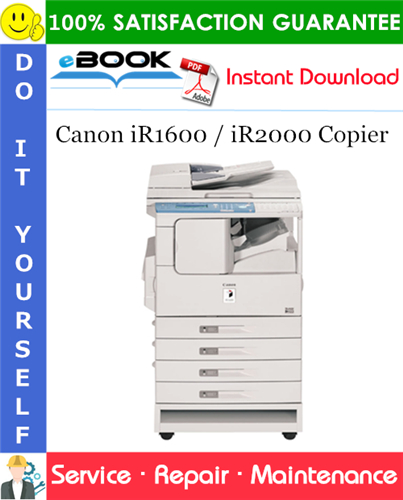 Canon iR1600 / iR2000 Copier Service Repair Manual + Parts Catalog