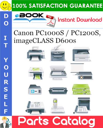 Canon PC1000S / PC1200S, imageCLASS D600s Parts Catalog Manual