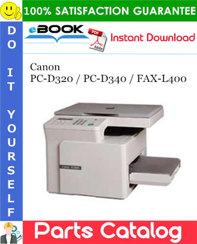 Canon PC-D320 / PC-D340 / FAX-L400 Parts Catalog Manual