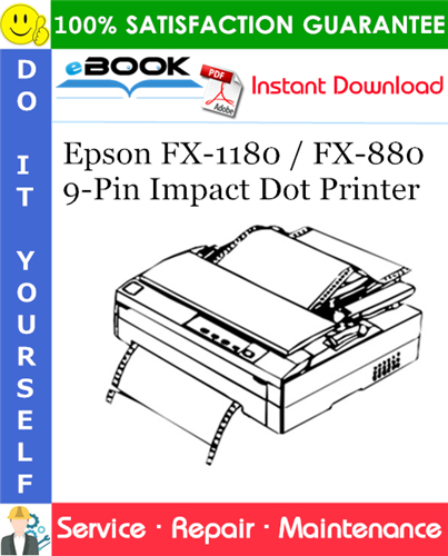 Epson FX-1180 / FX-880 9-Pin Impact Dot Printer Service Repair Manual