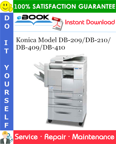 Konica Model DB-209/DB-210/DB-409/DB-410 Service Repair Manual + Parts Catalog