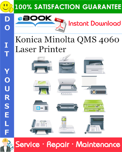 Konica Minolta QMS 4060 Laser Printer Service Repair Manual + Parts Catalog