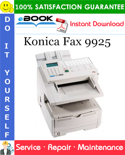 Konica Fax 9925 Service Repair Manual + Parts Catalog