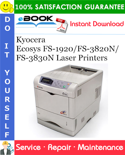Kyocera Ecosys FS-1920/FS-3820N/FS-3830N Laser Printers Service Repair Manual + Parts Catalog