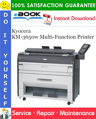 Kyocera KM-3650w Multi-Function Printer Service Repair Manual + Parts Catalog