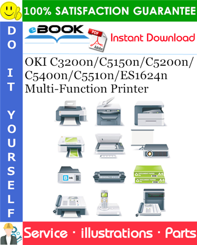 OKI C3200n/C5150n/C5200n/C5400n/C5510n/ES1624n Multi-Function Printer Spare Parts & Illustration Manua