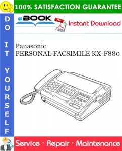 Panasonic PERSONAL FACSIMILE KX-F880 Service Repair Manual