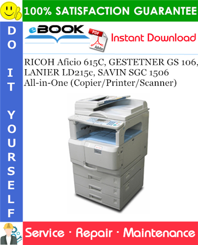 RICOH Aficio 615C, GESTETNER GS 106, LANIER LD215c, SAVIN SGC 1506