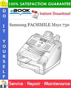 Samsung FACSIMILE Msys 730 Service Repair Manual