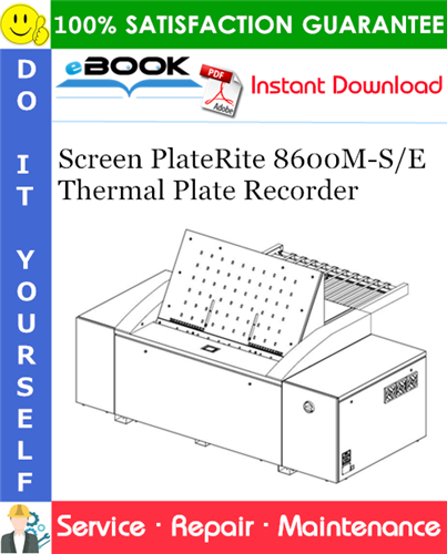 Screen PlateRite 8600M-S/E Thermal Plate Recorder Service Repair Manual