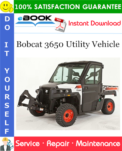 Bobcat 3650 Utility Vehicle Service Repair Manual (S/N AVW411001 & Above, S/N AVW420001 & Above)