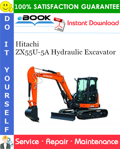 Hitachi ZX55U-5A Hydraulic Excavator Service Repair Manual + Circuit Diagram