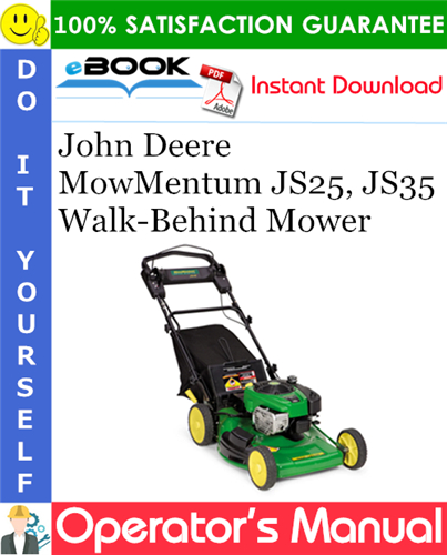John Deere MowMentum JS25, JS35 Walk-Behind Mower Operator's Manual