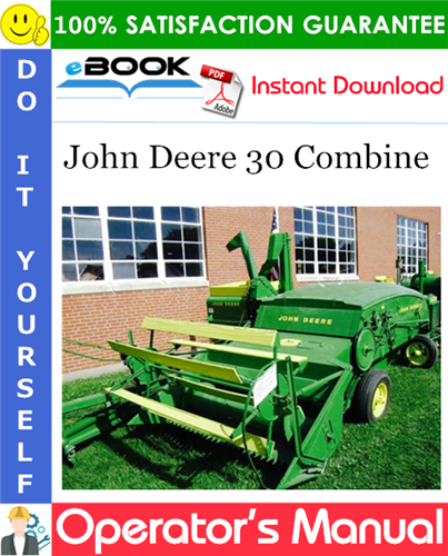 John Deere 30 Combine Operator's Manual
