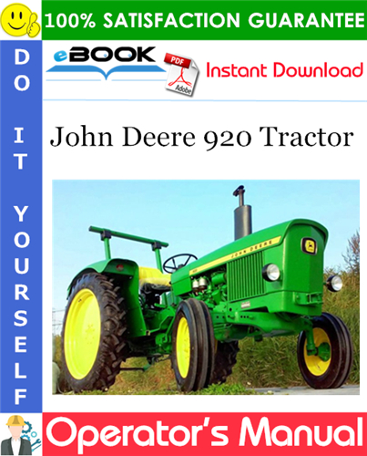 John Deere 920 Tractor Operator's Manual