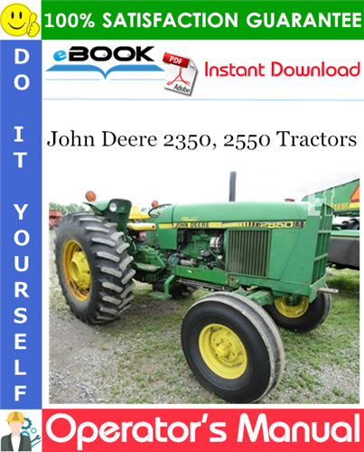 John Deere 2350, 2550 Tractors Operator's Manual
