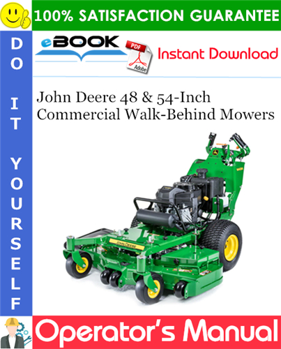 John Deere 48 & 54-Inch Commercial Walk-Behind Mowers Operator's Manual