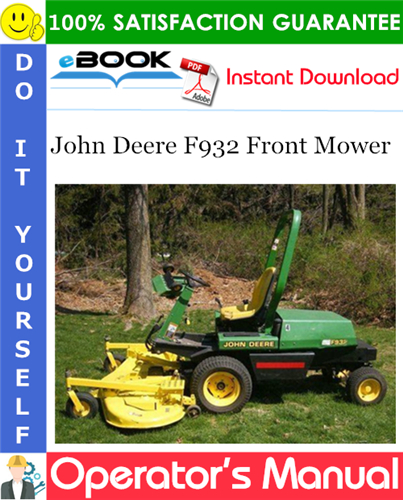 John Deere F932 Front Mower Operator's Manual