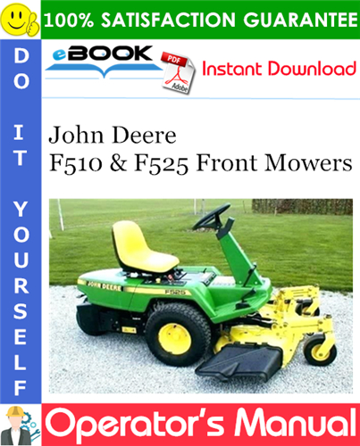John Deere F510 & F525 Front Mowers Operator's Manual