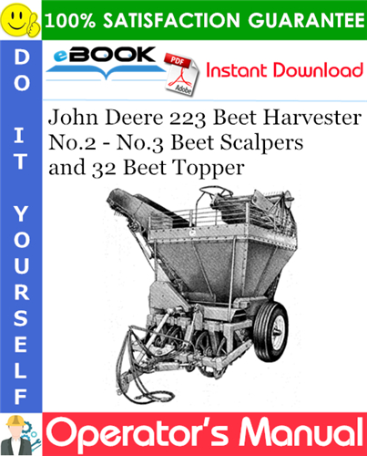 John Deere 223 Beet Harvester No.2 - No.3 Beet Scalpers and 32 Beet Topper
