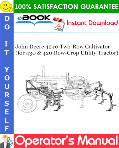 John Deere 4240 Two-Row Cultivator for 430 & 420 Row-Crop Utility Tractor