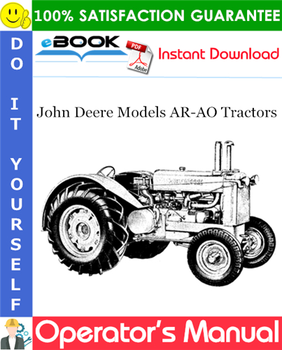 John Deere Models AR-AO Tractors Operator's Manual