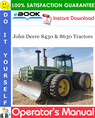 John Deere 8430 & 8630 Tractors Operator's Manual