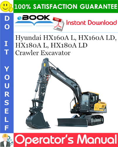 Hyundai HX160A L, HX160A LD, HX180A L, HX180A LD Crawler Excavator