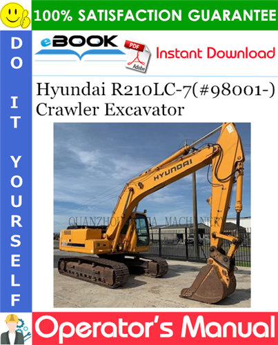 Hyundai R210LC-7(#98001-) Crawler Excavator Operator's Manual