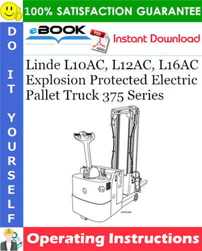 Linde L10AC, L12AC, L16AC Explosion Protected Electric Pallet Truck 375 Series