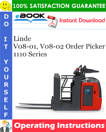 Linde V08-01, V08-02 Order Picker 1110 Series Operating Instructions