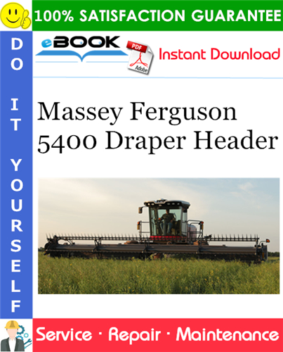 Massey Ferguson 5400 Draper Header Service Repair Manual