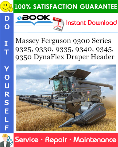 Massey Ferguson 9300 Series 9325, 9330, 9335, 9340, 9345, 9350 DynaFlex Draper Header
