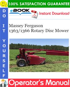 Massey Ferguson 1363/1366 Rotary Disc Mower Operator's Manual