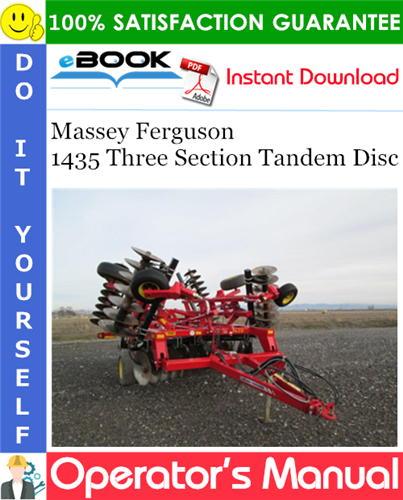 Massey Ferguson 1435 Three Section Tandem Disc Operator's Manual